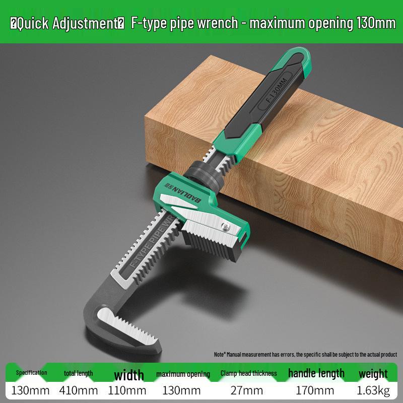 Baolian Multifunctional F-Type Pipe & Throat Pliers - Large Opening, Right Angle, Universal Household Wrench