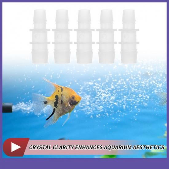 Five Plastic Hose Barb Fitting 7/16" To 9/16" Hose ID Connectors Clear Universal