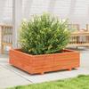 VidaXL Planter Wax Brown 90x90x26.5 Cm Solid Pine Wood, Outdoor Planter, Flower Box, Plant Box, 847315