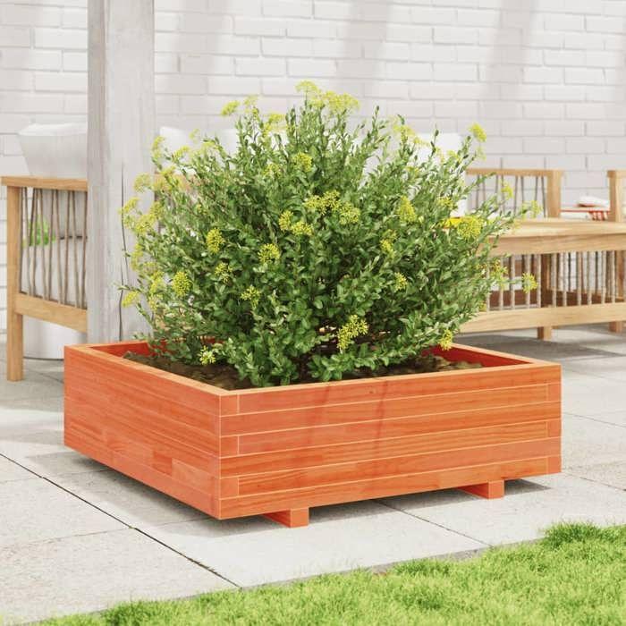 VidaXL Planter Wax Brown 90x90x26.5 Cm Solid Pine Wood, Outdoor Planter, Flower Box, Plant Box, 847315