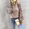 Spring and Autumn Women's Blouse Temperament Commuter Round Neck Long Sleeve Top