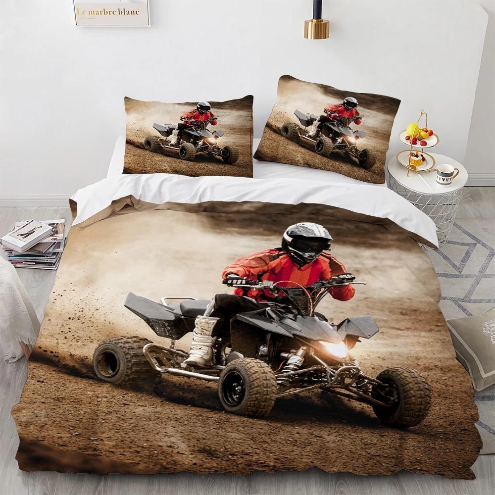 Motocross Gaming Cross-Country Motorcycle Bedding Set Bedroom Soft Modern Bedspreads Comefortable Duvet Cover Quilt Pillowcase