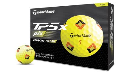 TAYLOR MADE TMJ24 TP5x Pix YLW JPN 12 Pieces Teepee Five X Pix Yellow Golf Ball 2024 Model Yellow