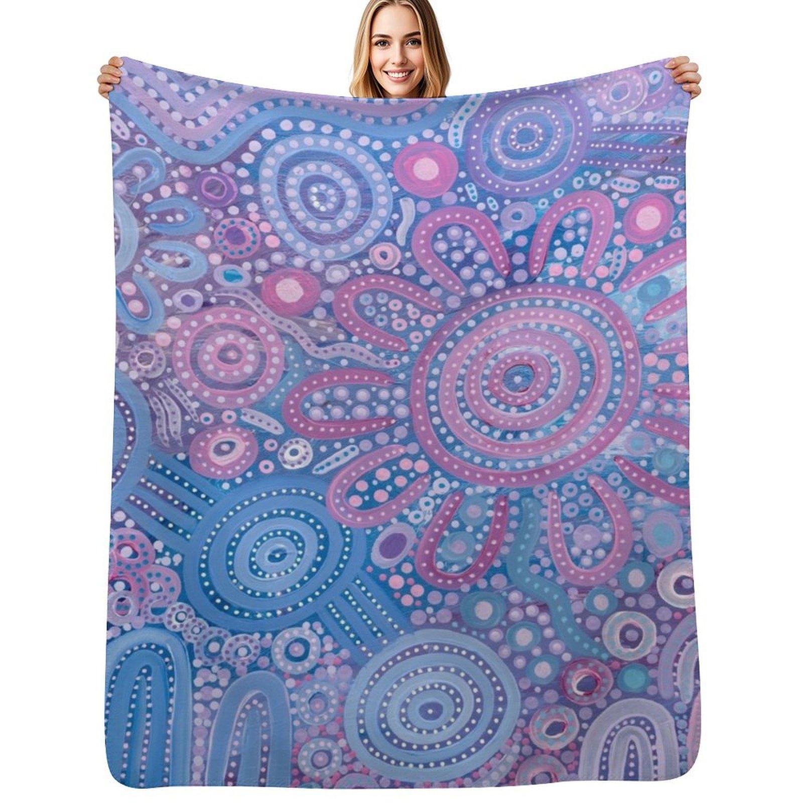 Family Gathering Throw Blanket Stain Resistant Cozy Warm Blanket Size: 75*100cm, Weight: 230 GSM