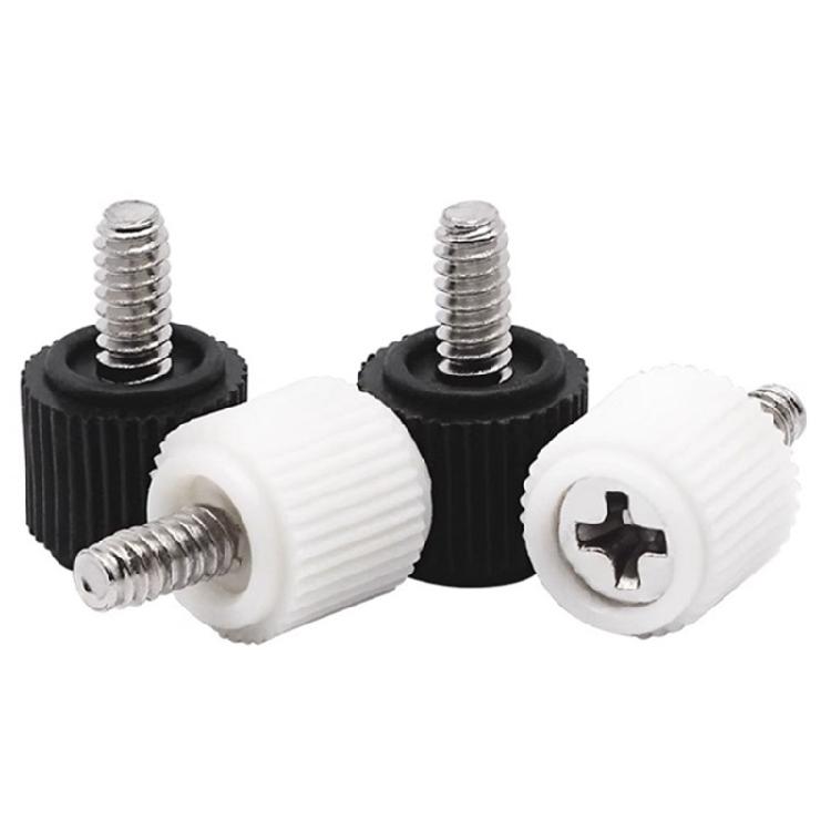 Secure Locking Hand Twist Screws for Side Panels 6#32 Computer Case Rubber Head Enhances Operation Comfort Metal