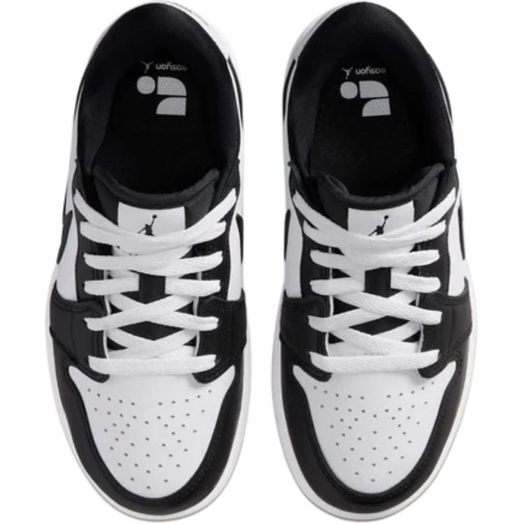 New Jordan Air Jordan 1 Abrasion Resistant Low Top Kids' Skateboarding Shoes Black White Teenagers HQ2024-101