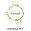 Women's Titanium Steel Heart Chain Bracelet with Beads - Luxurious Light Pull-Out Design