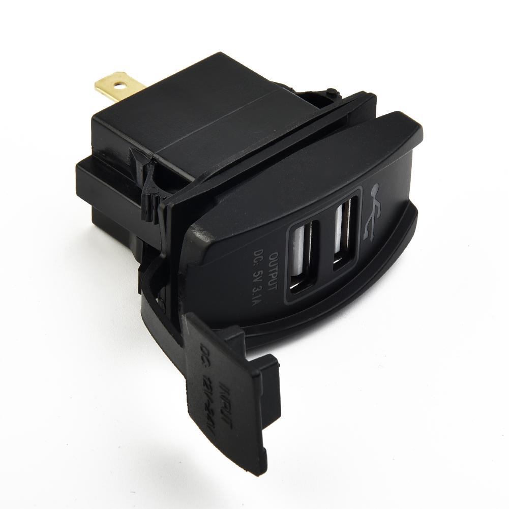 Dual USB 3.1 Power Charger Carling ARB Rocker Fireproof Plastic Switch Blue LED Light Car Boat 12V Car Accessories