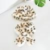 Women's Faux Mink Fur Bucket Hat Scarf Set, Classic Leopard Print Vegan Faux Fur Warm Set, Faux Fur Hat and Scarf For Winter