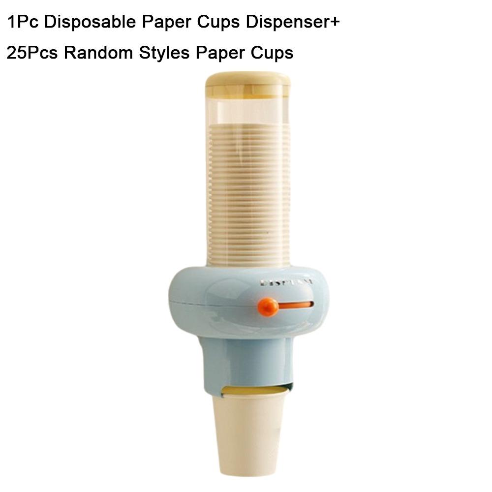 Wall Mounted Automatic Cup Dispenser Plastic Paper Cup Storage Rack Visible Cup Extractor Kitchen