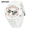 SANDA Military Men Sport Watch Stopwatch Alarm Countdown LED Light Digital Watches 50M Waterproof Dual-Display Quartz Wristwatch