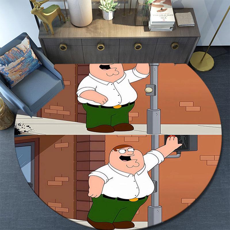 Peter Griffin Pattern Round rug,Carpet Rug for Living Room Bedroom Playroom ,Non-slip Floor Mat,Holiday Gifts and Birthday Gifts.