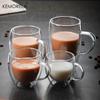 Heat Resistant Transparent Glass Cup for Espresso Coffee Milk Whiskey Tea Beer Double Mug Cocktail Vodka Wine Creative Drinkware