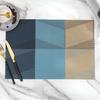 8PCS Geometric Table Mat PVC Color Block Placemat Kitchen Insulation Pad Coaster Coffee Dining Table Decoration Tapete de mesa