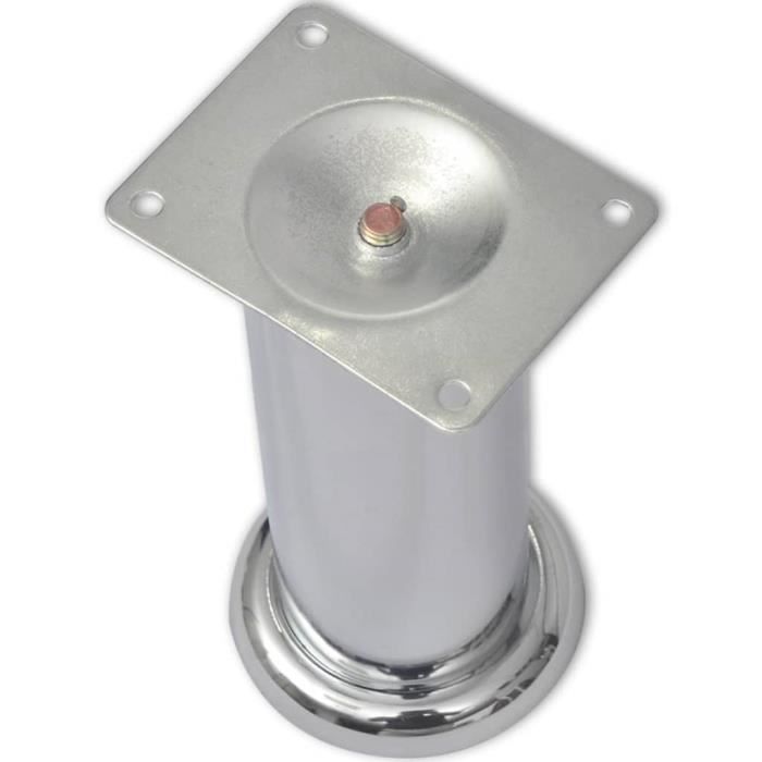 VidaXL Pieds ronds de canapé 8 pcs Chrome 180 mm