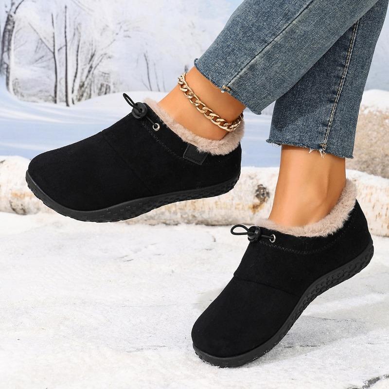 Bottes de neige chaudes antidérapantes à semelle souple, à enfiler, doublées de polaire pour femme.
