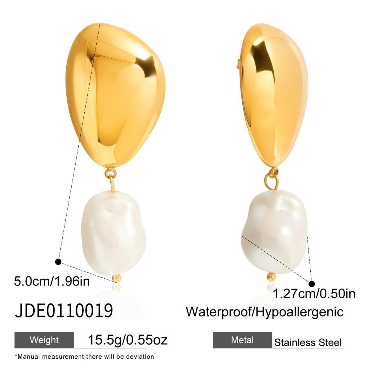 

Youthway Elegant Shell Pearl Drop Earrings For Women Geometric Gold Plated Stainless Steel Earrings Fashion Jewelry Gift