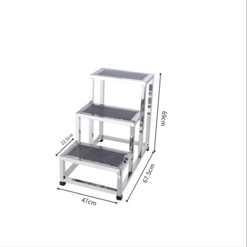 Stainless Steel Single Double-layer Footstool Ladder Household Indoor Two-step Ladder Hospital Small Staircase Step Stool