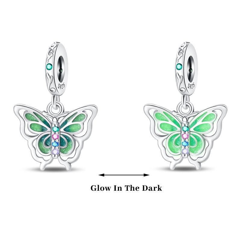 Copper Color Fireflies Bees Stars Turtles Luminous Charms Beads Fit 3Mm Original Bracelets Diy Jewelry Gift