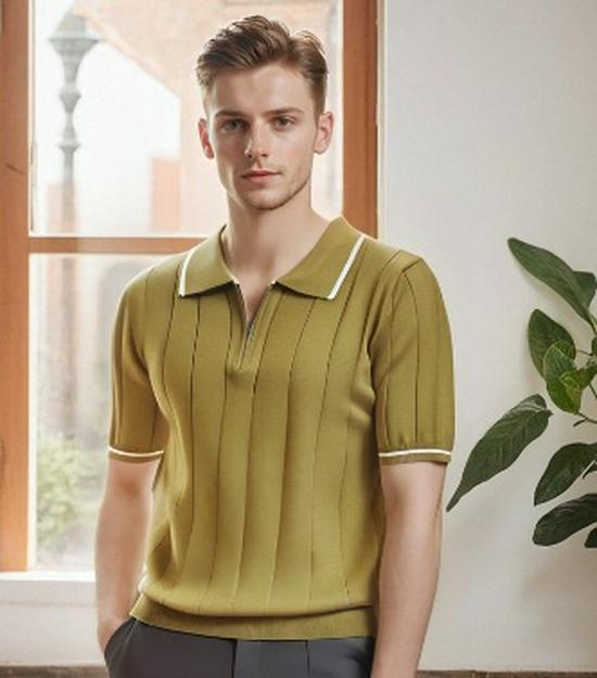 Men's Slim Fit Short-Sleeve Polo Shirt - Middle-Aged Spring/Summer Business Casual Fashion