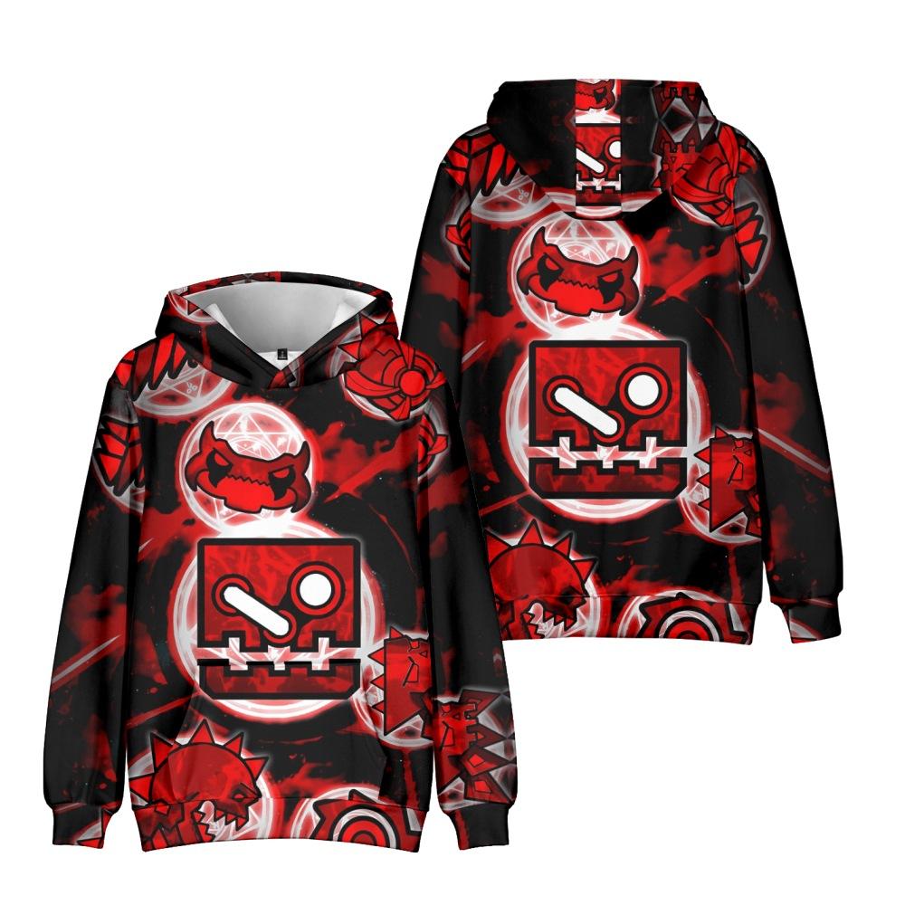 

Unisex Geometry Dash Anime Hoodie Sweatshirt Cartoon Printed Streetwear Hoodies for Couples Men Women XXS