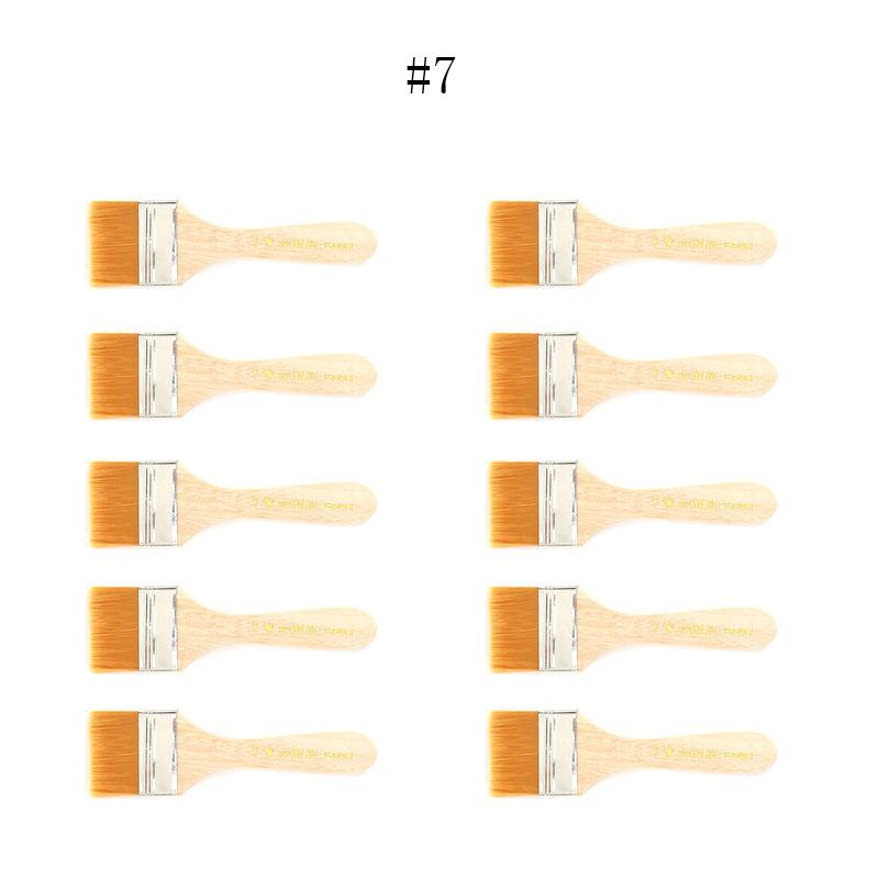 5/10/12pcs/Set Memory Nylon Paint Brushes for Acrylic/Oil/Watercolor Drawing Wooden Synthetic Bristles Easy To Clean BBQ Brush