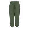 Women's Cotton And Linen Pocket Elastic Casual Pants Five Quarter Pants