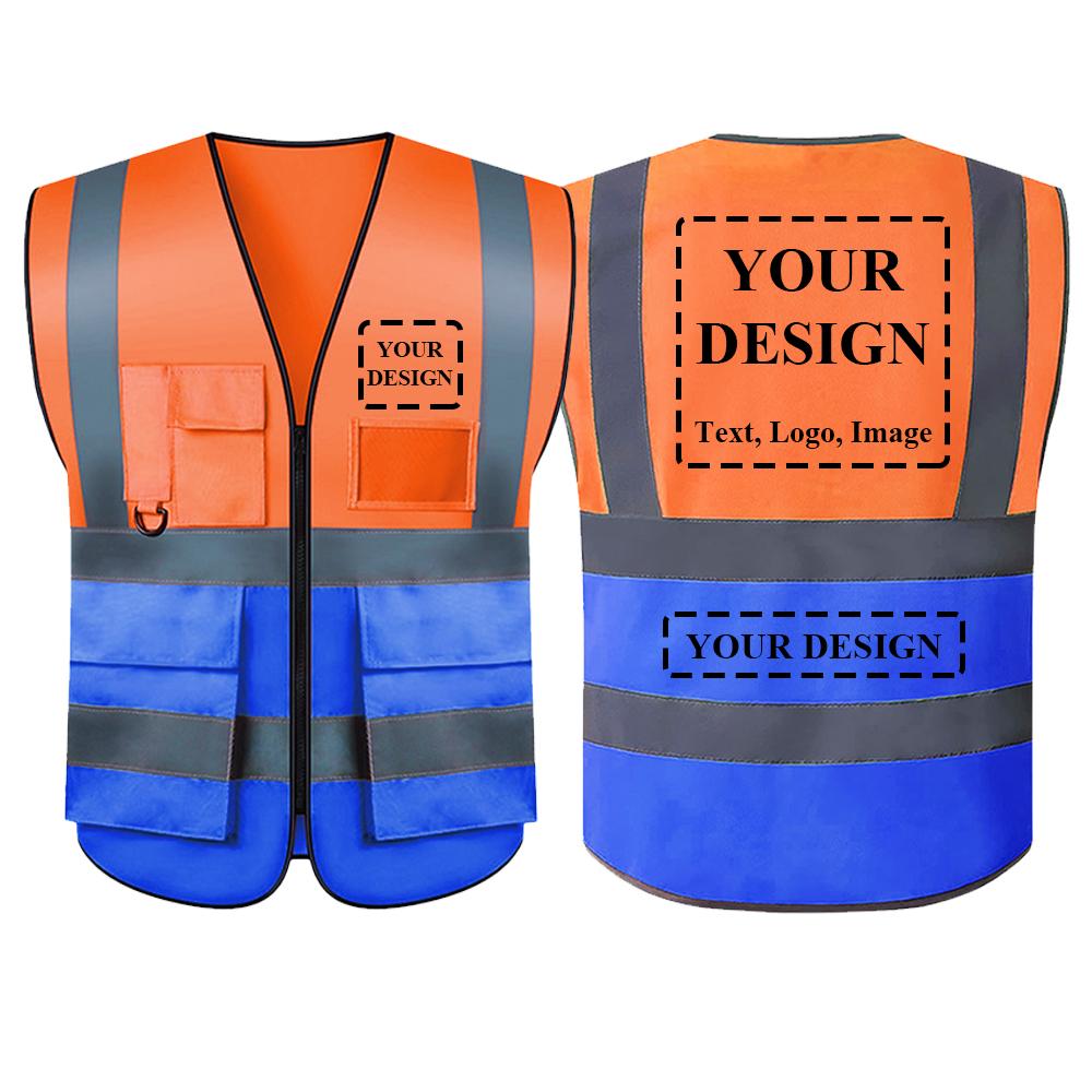 Custom Your Logo Workwear Vest Multi Pockets Construction Building Vests With Zipper Front Working Clothes For Women Men