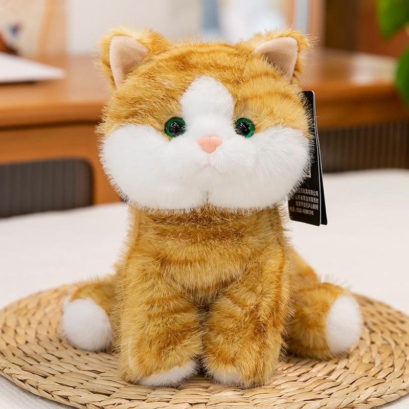 Soft Plush Cat Toy Kids Adults - Cuddly Striped Kitten Pillow PP Cotton Filled 22cm Or 28cm Ideal Sleep Companion Home