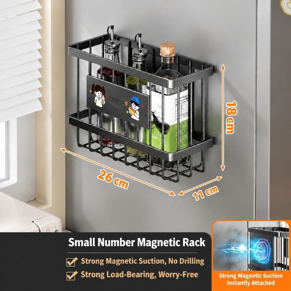 Metal Magnetic Basket Organizer Holder Space Saving Storage Rack High Quality Refrigerator Shelf