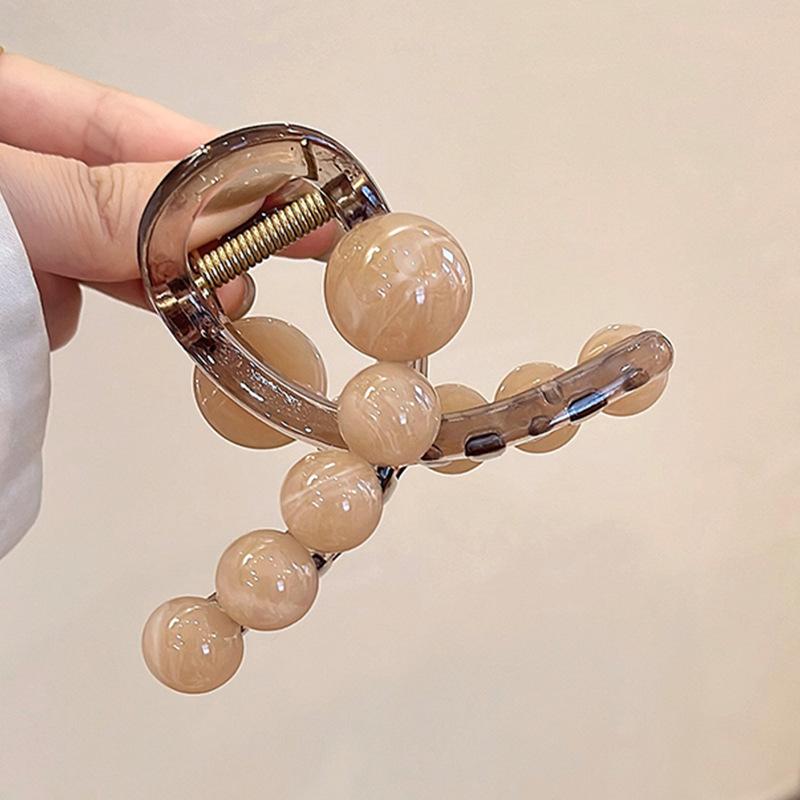 

Oxygen Jelly Extremely Fresh Round Bead Hair Clip Women 2024 New High-end Korean Shark At Back Of Head