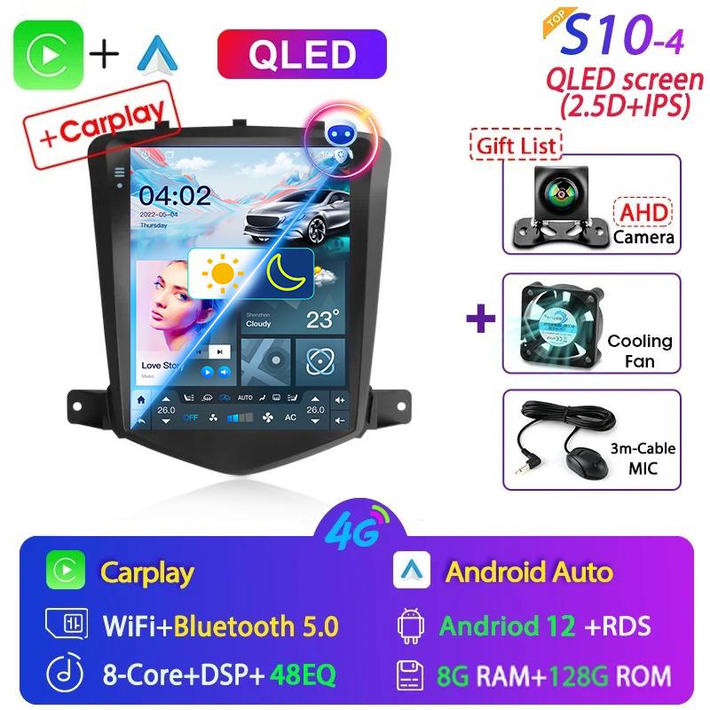 9.7" Android 12 Carplay Car Radio for Chevrolet Cruze J300 2008 - 2012 Multimedia Player 2 Din GPS Stereo DVD Head Unit