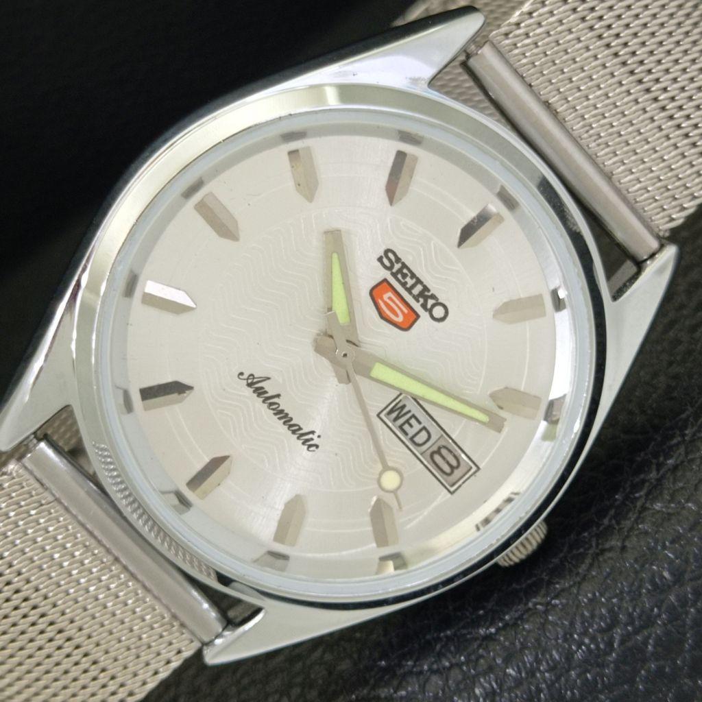 JAPAN VINTAGE REFURBISHED SEIKO 5 AUTOMATIC 6309A MENS SILVER WATCH A701723-5 R206c-a701723