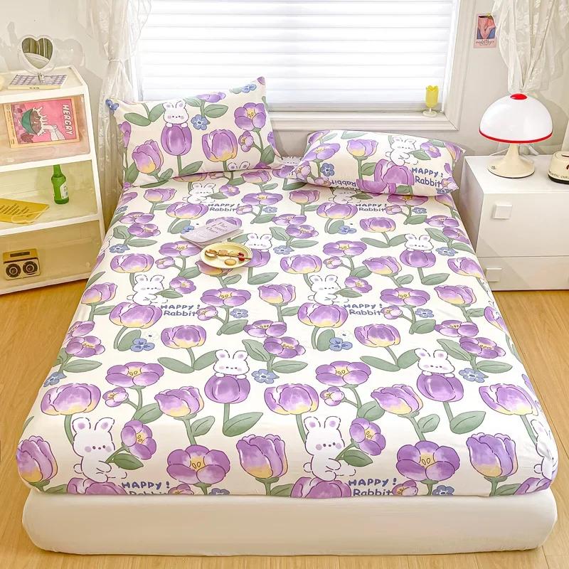 Spannbettlaken-Set mit Cartoon-Katzen, Queen-Size-Größe, süßes Kätzchen-Bettwäsche-Set, Kawaii-Katzen-Bett-Sets, Schlafzimmer-Dekoration für Kinder, Teenager und Erwachsene
