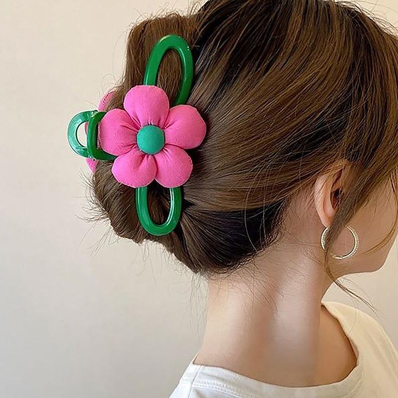 Hairpin Large Flower Hairpin Flower Hairpin  Rose Red Flower Hairpin Acrylic Large Green Hairpin Women'S Hairpin Shark Clip