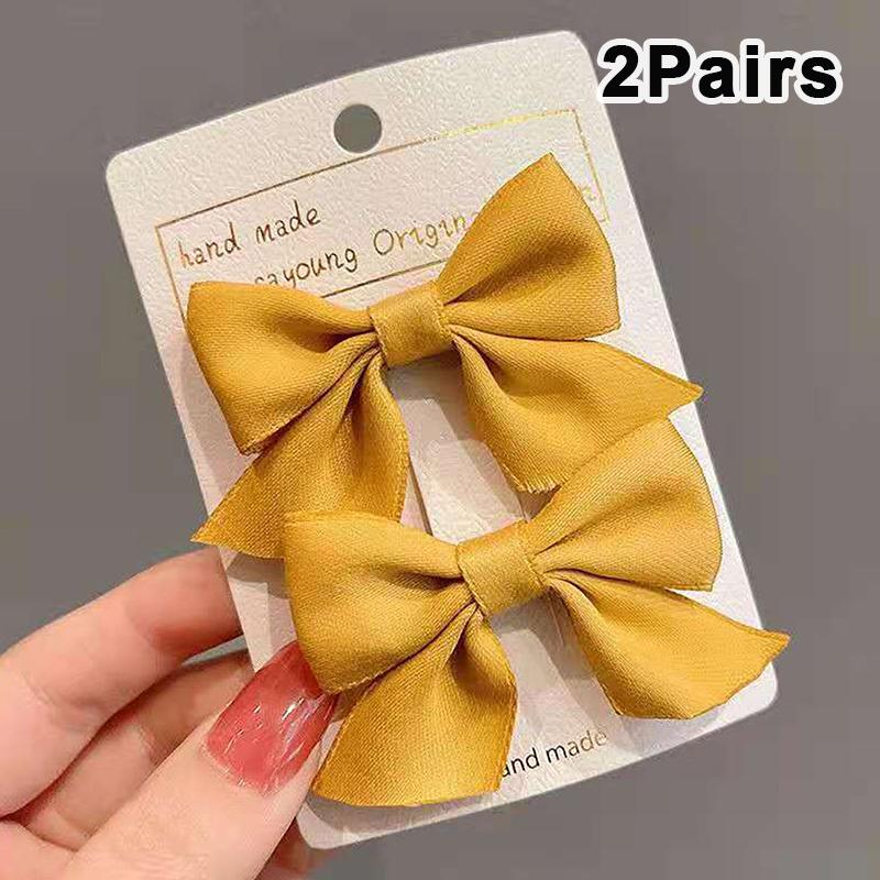 2Pairs Lovely Bow Headgear Sweet Little Girl Hair Accessories Summer Girls Net Red Baby Hairpins Children Hair Clips Gifts