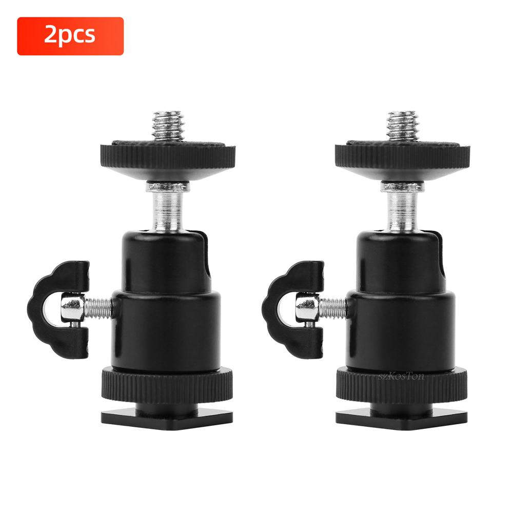 1/2/3/4/5 PCS Ball Head For Camera Tripod LED Light Flash Tripod Bracket Holder Mount 1/4 Hot Shoe Adapter Cradle for Canon Niko