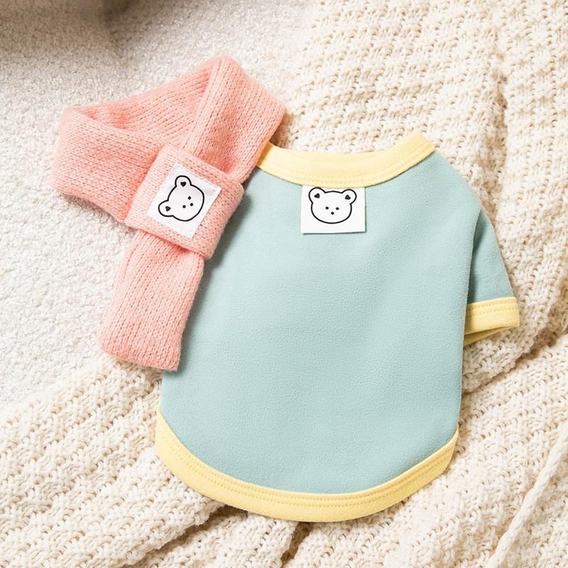 Autumn and Winter Solid Color Versatile Bottoming Shirt, Spring Dog Two-foot Elastic Close-fitting Cat Clothes, Pet Dog Knitted Sweater