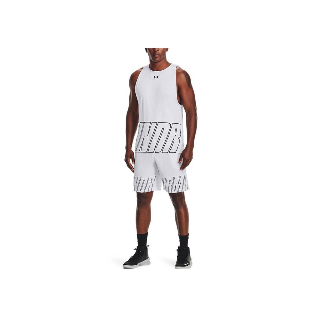 Under Armour 10 Inch Loose Fit Basketball Shorts Men Shorts White 1361905-100