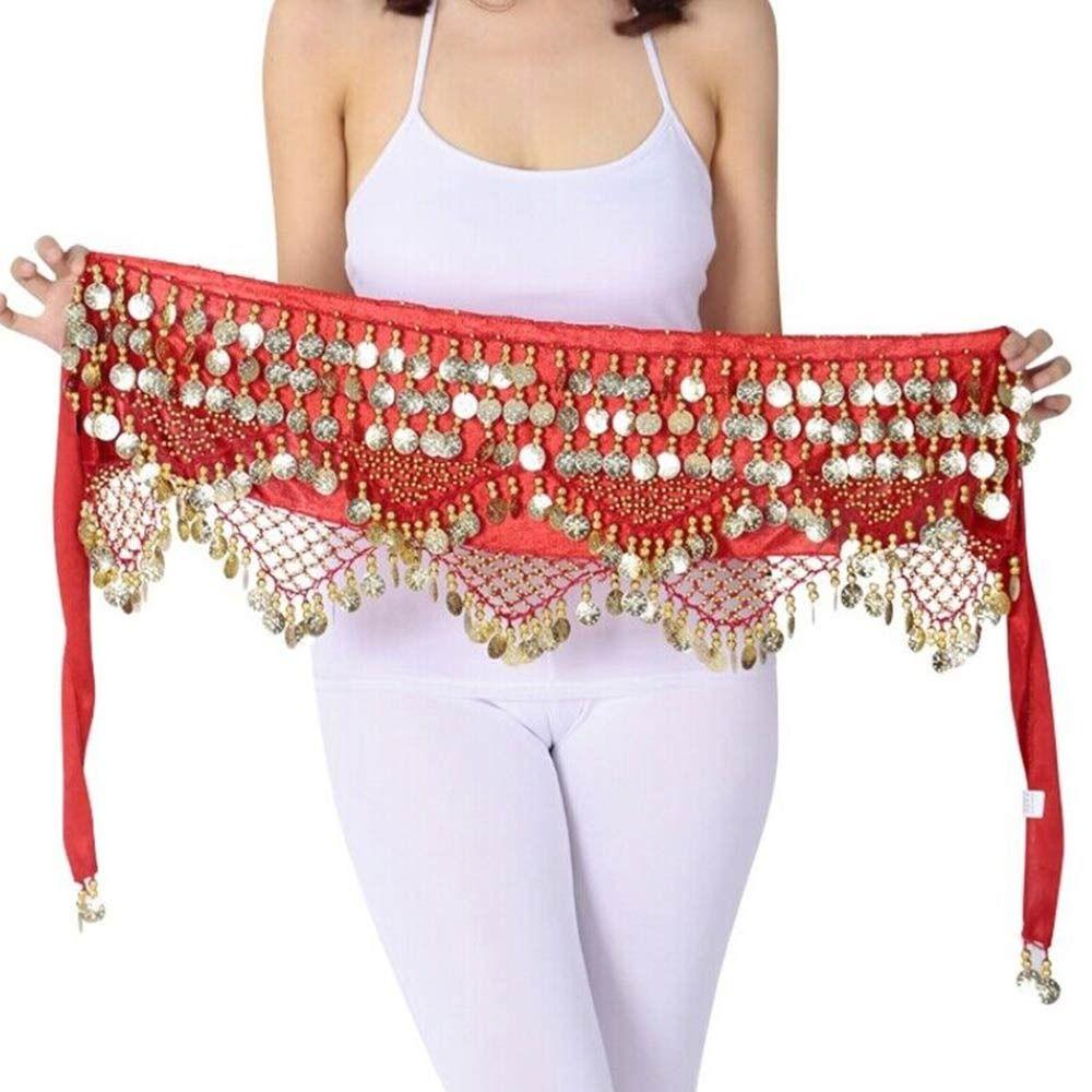 Sexy Sequins Show Costumes Hip Scarf Belly Dance Belt Dancer Skirt Waist Chain