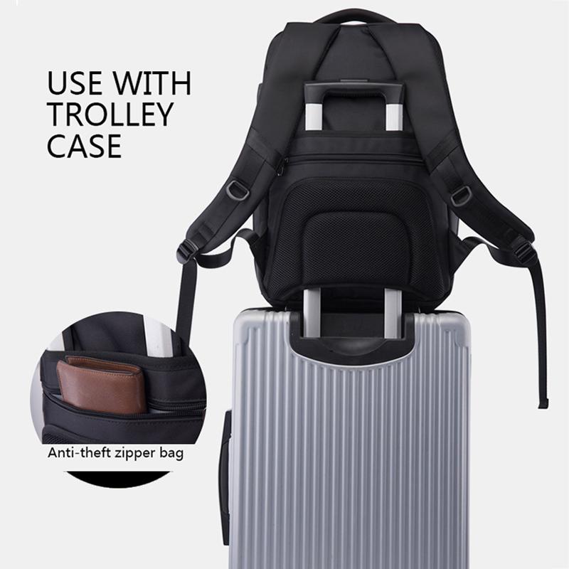 Brand New Waterproof 15.6 inch Laptop Backpack Men USB Charging Port Business Travel Backpacks Male Casual Mochila School Bags