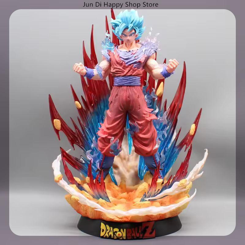 45cm Dragon Ball Goku Super Saiyan God Super Saiyan Anime Figure Model Statue Boys Collection Desktop Decoration Ornament Toys
