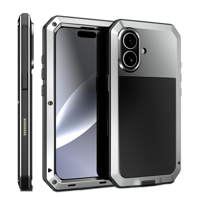 Heavy Duty Protection Armor Metal Aluminum Case for iPhone 17 16e 15 14 13 12 mini 11 Pro 7 8 Plus XS Max XR SE Shockproof Cover