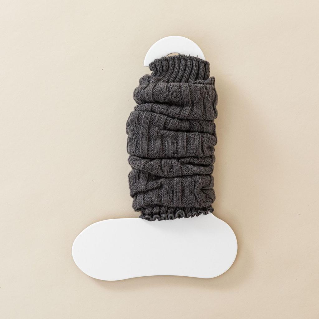 Lady Autumn and Winter Warm Solid Color Hemp Flower Wood Ear Calf Pile Stocking