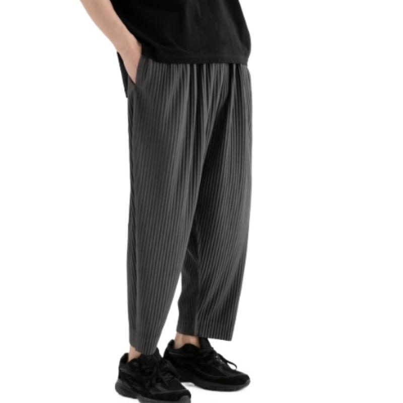 Pleated Pants Men's Pleated Drape Elastic Radish Pants Casual Japanese Men's Nine-point Pants