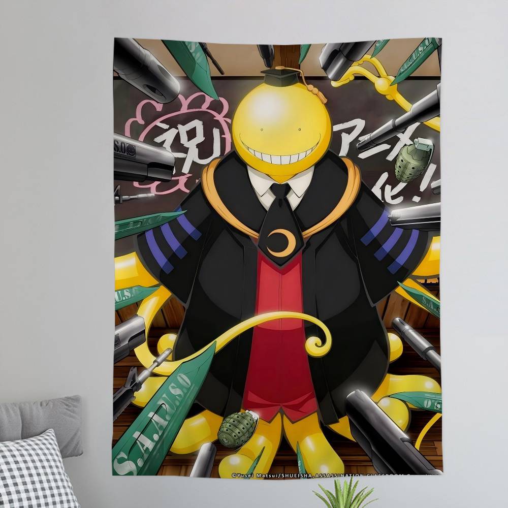 Assassination Classroom Full Class Wall Tapestry Korosensei 3E Students Playful Room Decor for Comedy Anime Shonen Fans