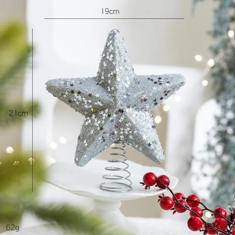 Błyszcząca Gwiazda Choinkowa z Pianki Topper Gwiazda na Szczyt Choinki Dekoracja Unikalna Sztuka Żelazna Wisząca Ozdoba Choinkowa DIY Party Wisior