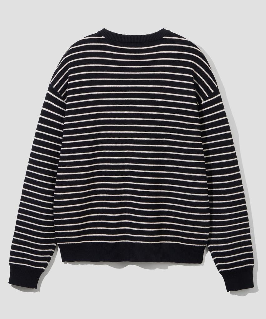 Agod Striped Knit Cardigan [Black]