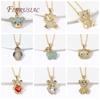 Fashion 18K Gold Plated Inlay Shell Heart Charms Christmas Tree Pendants for Jewelry Making Supplies DIY Necklace Accessories