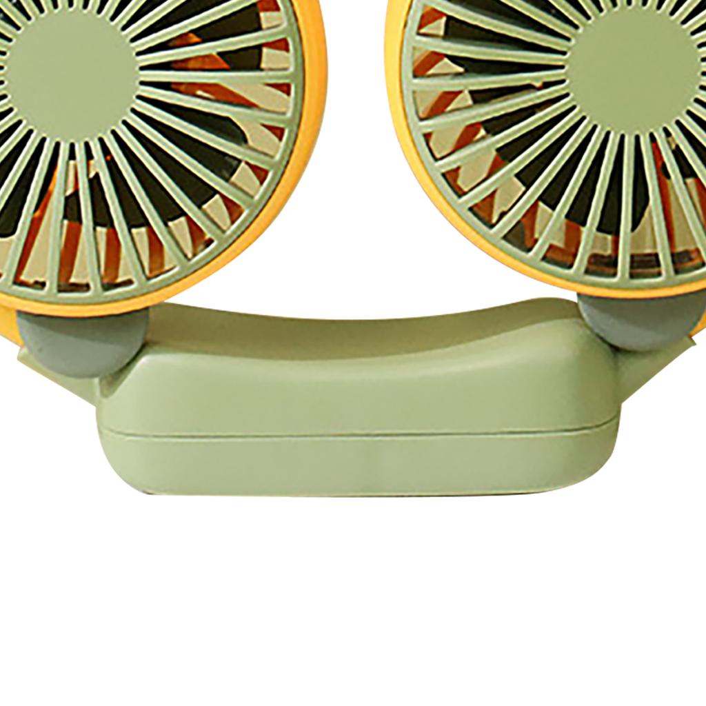 Portable Neck Fan Bendable Wearable USB Rechargeable Hand Free Mini Hanging Fan for Office Travel Yellow